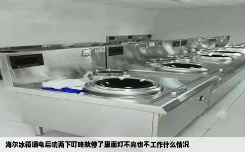 海尔冰箱通电后响两下叮咚就停了里面灯不亮也不工作什么情况